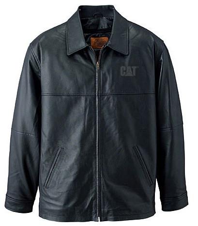 Black CAT thermal lined leather jacket