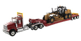 International HX520 Tandem Day Cab Tractor with XL 120 HDG Lowboy Trailer in Red and Cat 12M3 Motor Grader - Transport Series (85598)