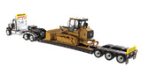 International HX520 Tandem Day Cab Tractor with XL 120 HDG Lowboy Trailer in Black and Cat 963K Track Loader - Transport Series (85599)