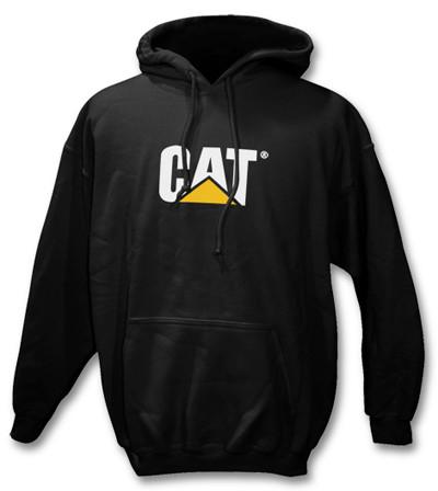 Black pull over hoodie with CAT logo on chest